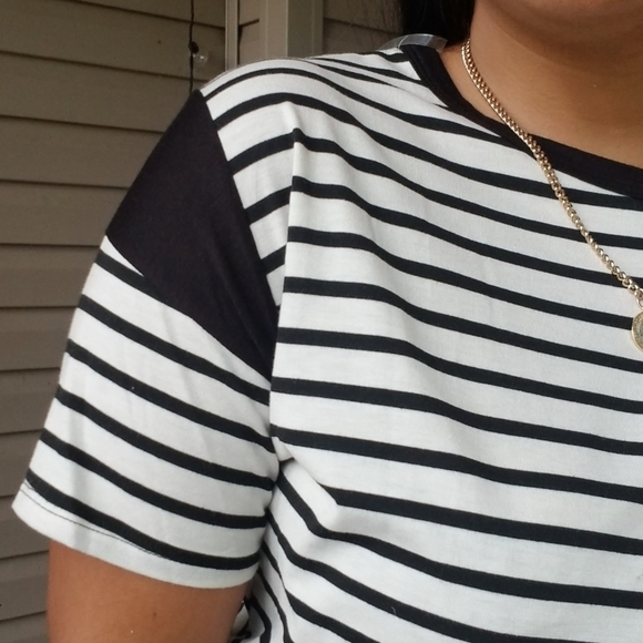 YING & YANG RELAXED STRIPE TEE TOP - Picture 6 of 15